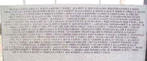 SCRANTON CITY CEMETERY VETERANS MEMORIAL LEFT STONE