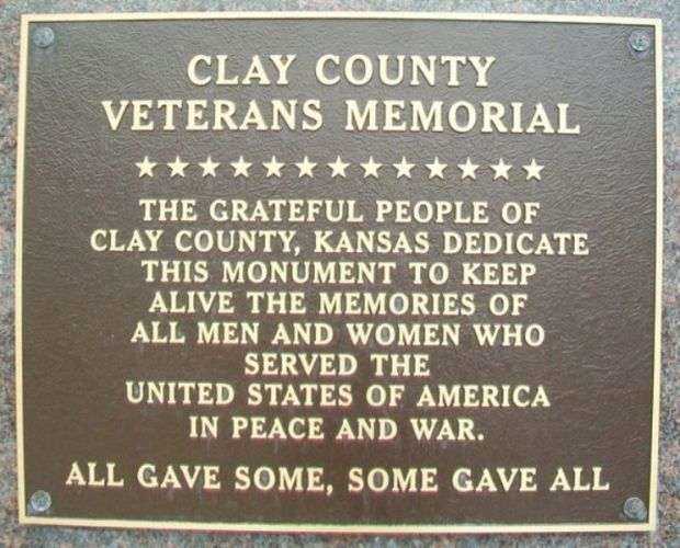CLAY COUNTY VETERANS MEMORIAL PLAQUE