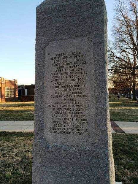 GEORGE WASHINGTON HIGH SCHOOL WORLD WAR II MEMORIAL SIDE B