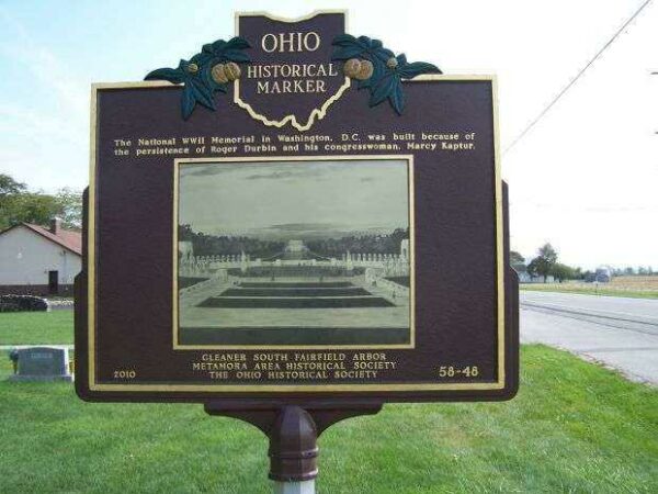 ROGER T. DURBIN WAR MEMORIAL MARKER BACK