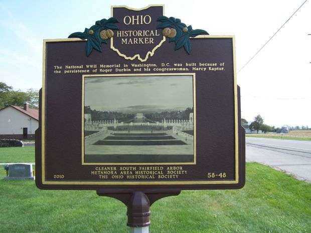 ROGER T. DURBIN WAR MEMORIAL MARKER BACK