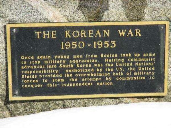 THE KOREAN WAR 1950-1953 MEMORIAL PLAQUE