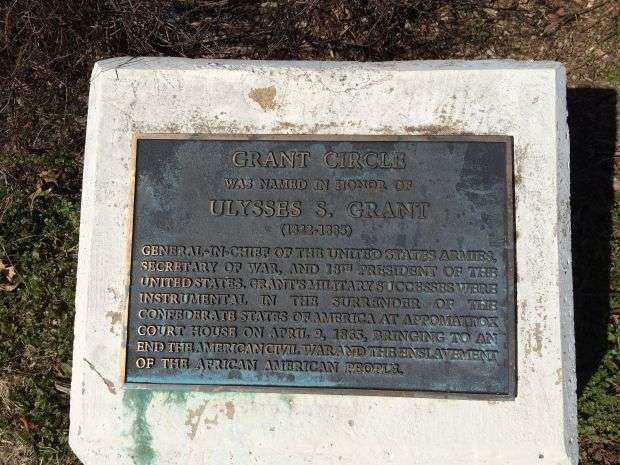 GRANT CIRCLE MEMORIAL PLAQUE