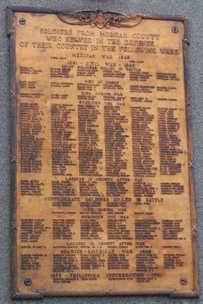 MORGAN COUNTY VETERANS MEMORIAL PLAQUE A