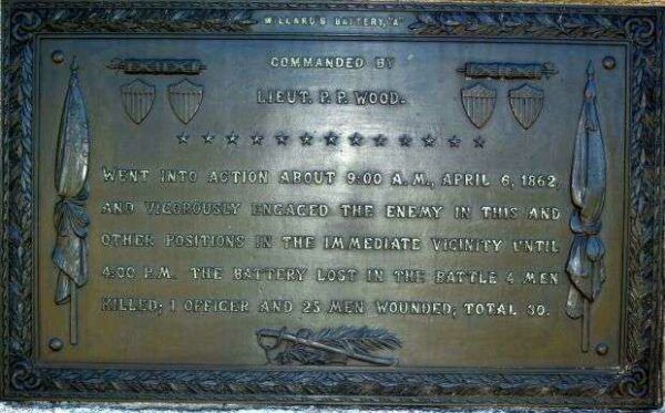 WILLARD’S BATTERY, “A” WAR MEMORIAL PLAQUE