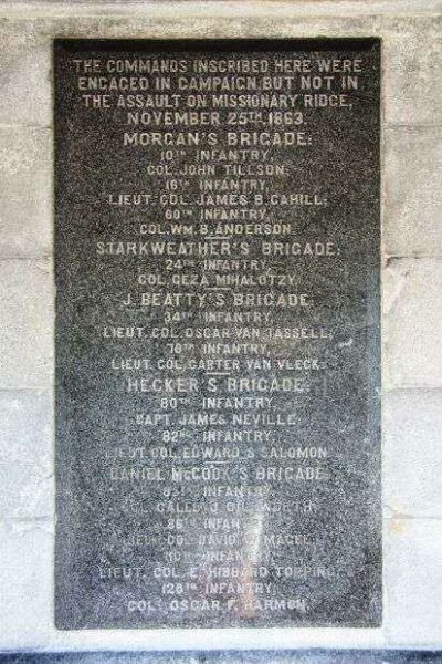 ILLINOIS MONUMENT AT MISSIONARY RIDGE PLAQUE A