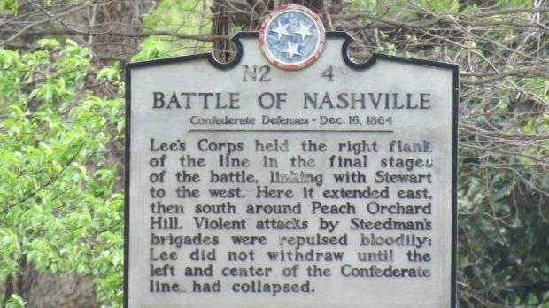 BATTLE OF NASHVILLE CONFEDERATE DEFENSES MEMORIAL MARKER