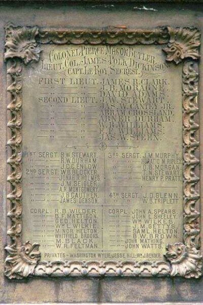 PALMETTO REGIMENT WAR WITH MEXICO MEMORIAL PLAQUE C