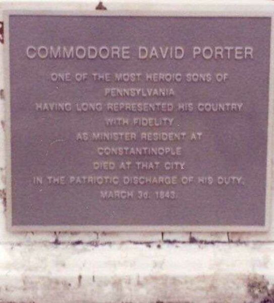 COMMODORE DAVID PORTER WAR MEMORIAL PLAQUE