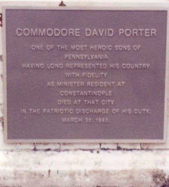 COMMODORE DAVID PORTER WAR MEMORIAL PLAQUE