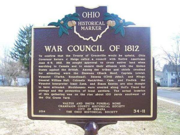 WAR COUNCIL OF 1812 MEMORIAL MARKER