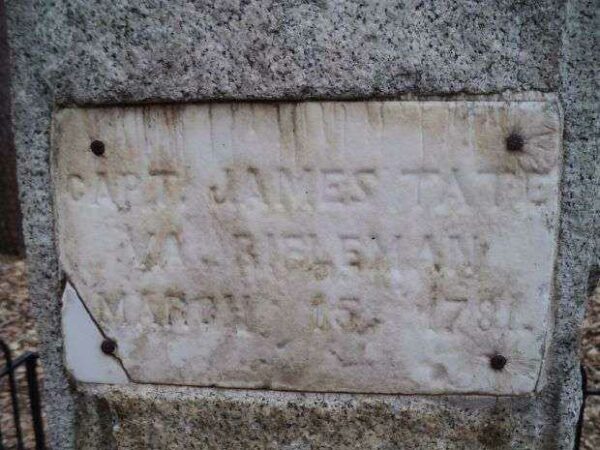 CAPT. JAMES TATE REVOLUTIONARY WAR MEMORIAL PLAQUE