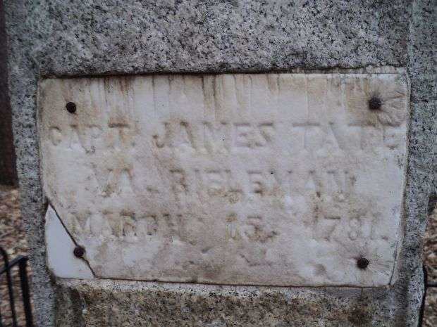 CAPT. JAMES TATE REVOLUTIONARY WAR MEMORIAL PLAQUE