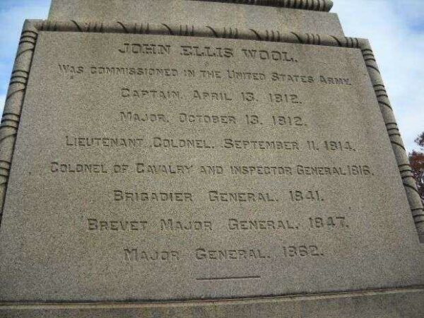 MAJOR GENERAL JOHN ELLIS WOOL MONUMENT STONE C