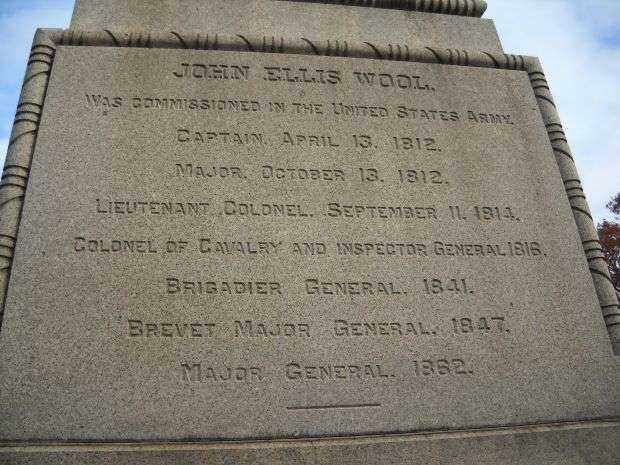 MAJOR GENERAL JOHN ELLIS WOOL MONUMENT STONE C
