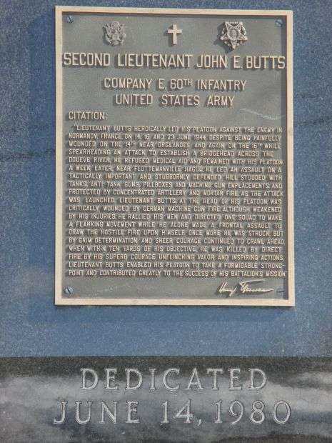 SECOND LIEUTENANT JOHN E. BUTTS MEDAL OF HONOR MEMORIAL