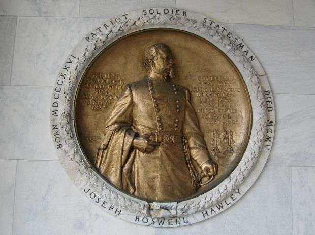 MAJOR GENERAL JOSEPH ROSWELL HAWLEY MEMORIAL PLAQUE