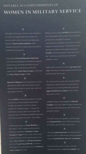 MARYLAND WOMEN IN MILITARY SERVICE MONUMENT DEDICATION PLAQUE BACK