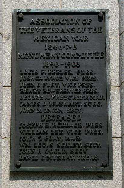 MEMORIAL TO MARYLANDERS KILLED IN WAR WITH MEXICO PLAQUE D