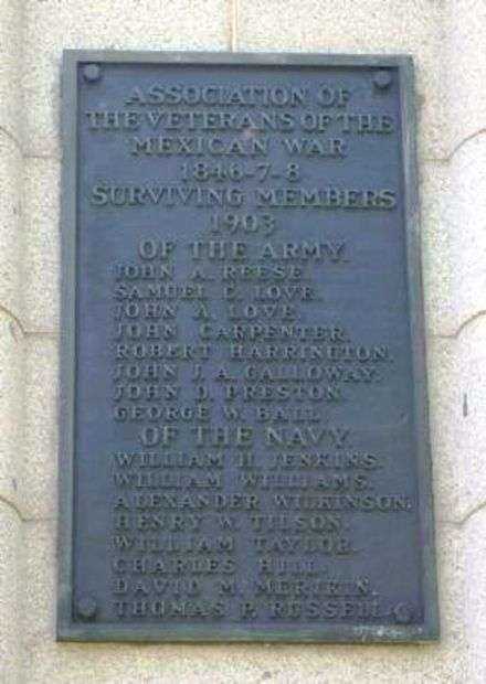 MEMORIAL TO MARYLANDERS KILLED IN WAR WITH MEXICO PLAQUE B