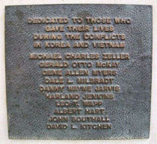 POTTAWATOMIE COUNTY KOREAN AND VIETNAM WARS MEMORIAL PLAQUE