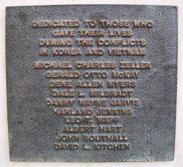 POTTAWATOMIE COUNTY KOREAN AND VIETNAM WARS MEMORIAL PLAQUE