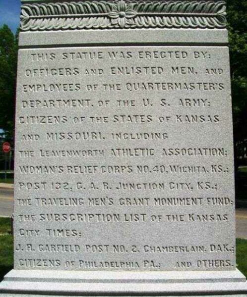 LEAVENWORTH ULYSSES GRANT MEMORIAL DEDICATION STONE