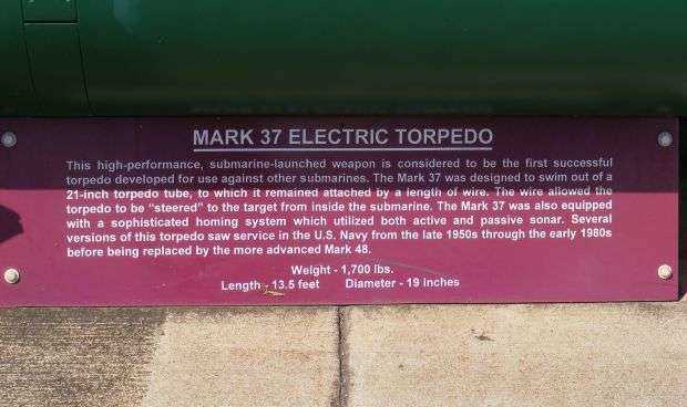 MARK 37 ELECTRIC TORPEDO MEMORIAL PLAQUE