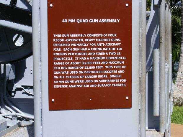 40 MM QUAD GUN ASSEMBLY MEMORIAL PLAQUE
