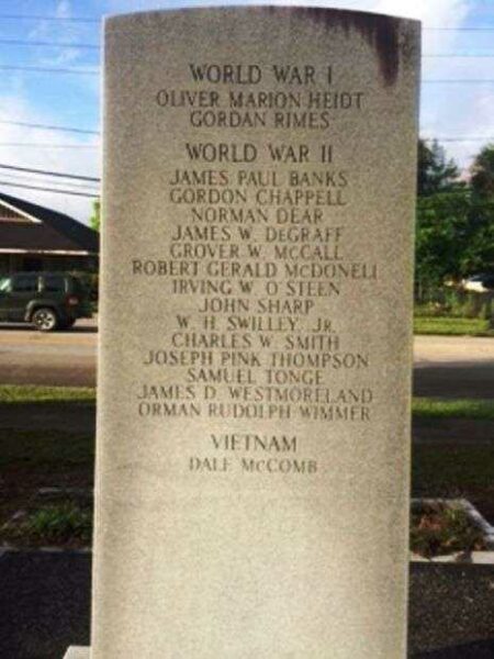 AMERICAN LEGION POST 97 WAR VETERANS MEMORIAL BACK