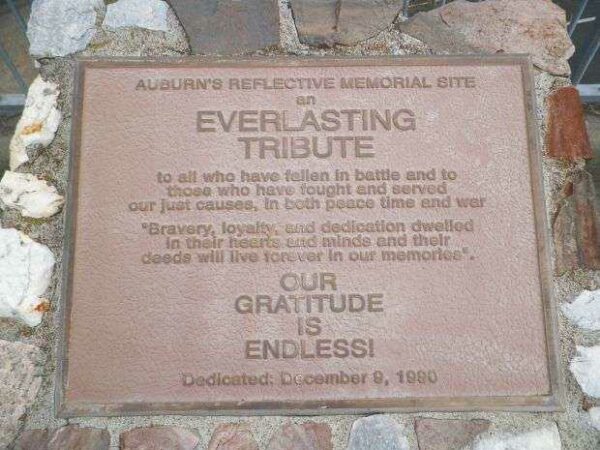 AUBURN’S REFLECTIVE MEMORIAL SITE PLAQUE