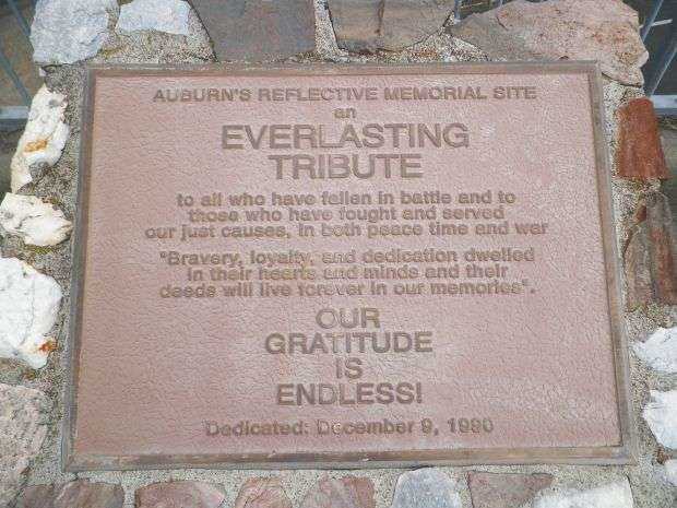 AUBURN’S REFLECTIVE MEMORIAL SITE PLAQUE