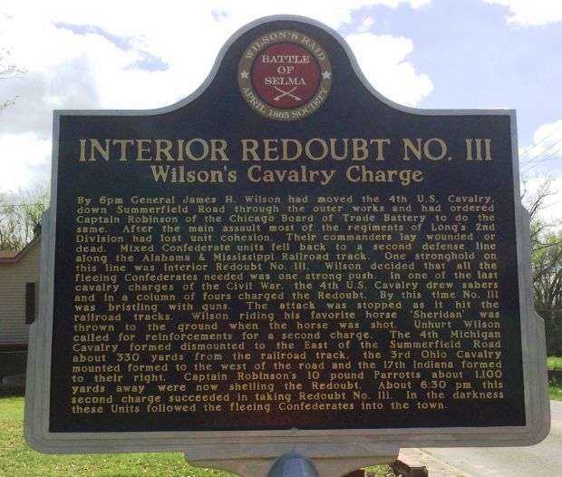 INTERIOR REDOUBT NO. 111 WAR MEMORIAL MARKER FRONT