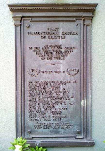 FIRST PRESBYTERIAN CHURCH OF SEATTLE WORLD WAR II MEMORIAL