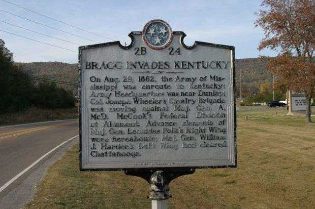 BRAGG INVADES KENTUCKY WAR MEMORIAL MARKER