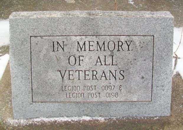 AMERICAN LEGION POSTS 97 AND 198 ALL VETERANS MEMORIAL STONE