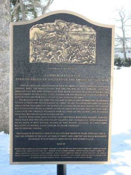 ALL CIVIL WAR TROOPS OF COLOR MEMORIAL PLAQUE