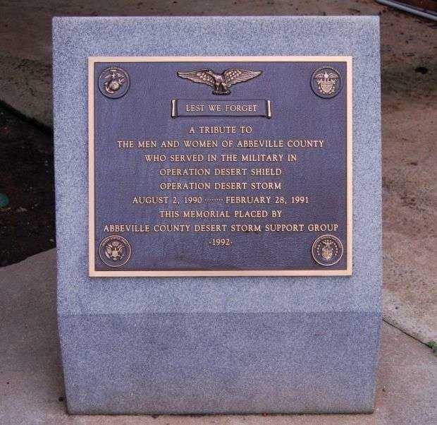 ABBEVILLE COUNTY OPERATION DESERT SHIELD/STORM MEMORIAL