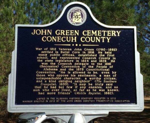 JOHN GREEN CEMETERY WAR MEMORIAL MARKER