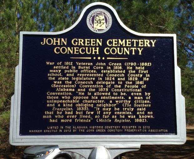 JOHN GREEN CEMETERY WAR MEMORIAL MARKER
