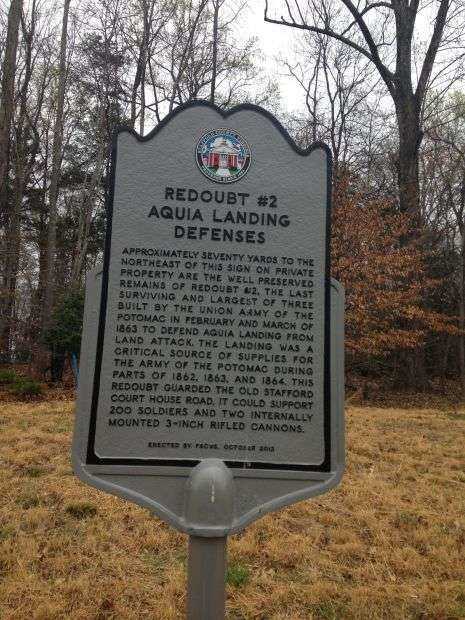 REDOUBT #2 AQUIA LANDING DEFENSES WAR MEMORIAL MARKER