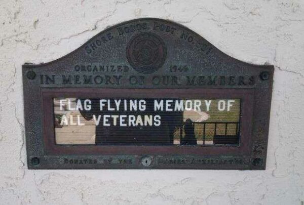 SHORE BOROS POST NO. 351 MEMORIAL PLAQUE