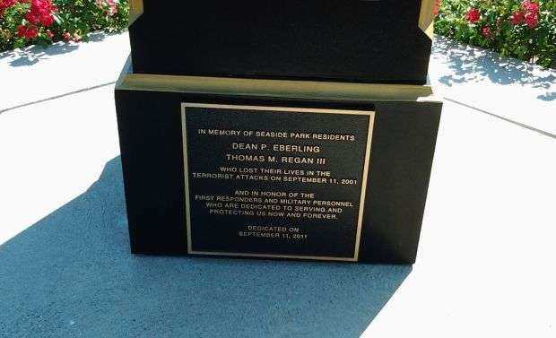 SEASIDE PARK 9/11 WAR MEMORIAL CLOCK PLAQUE