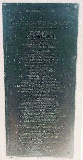 USS BILOXI WAR MEMORIAL PLAQUE