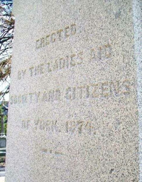 THE LADIES AID SOCIETY AND CITIZENS OF YORK CIVIL WAR MEMORIAL STONE A