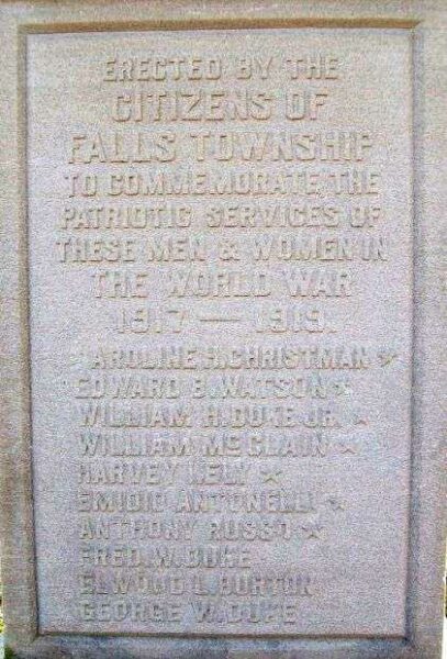 FALLS TOWNSHIP WORLD WAR MEMORIAL STONE