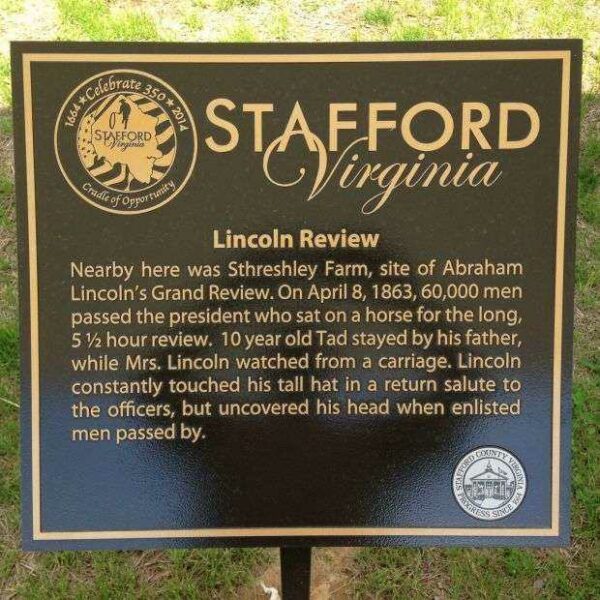 LINCOLN REVIEW WAR MEMORIAL MARKER