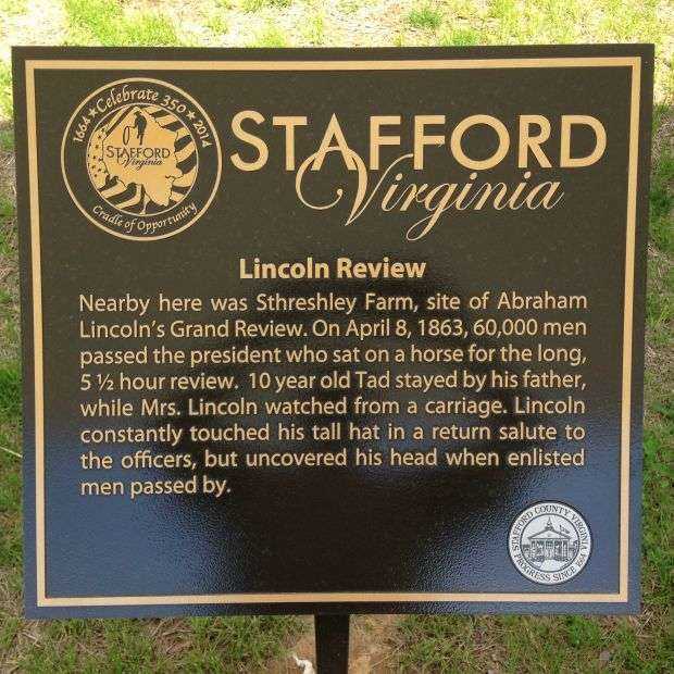 LINCOLN REVIEW WAR MEMORIAL MARKER