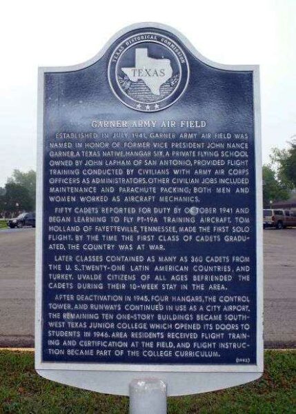 GARNER ARMY AIR FIELD WAR MEMORIAL MARKER