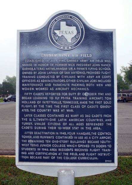 GARNER ARMY AIR FIELD WAR MEMORIAL MARKER
